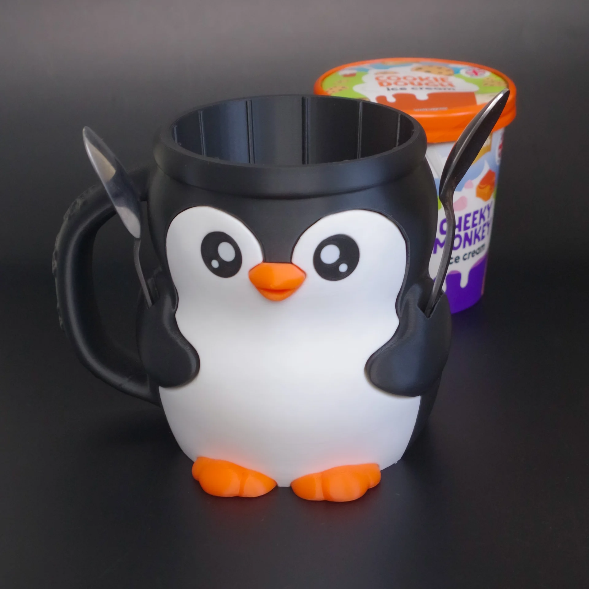 Penguin Ice Cream & Snack Mug (Fits a Full 1-Pint!)